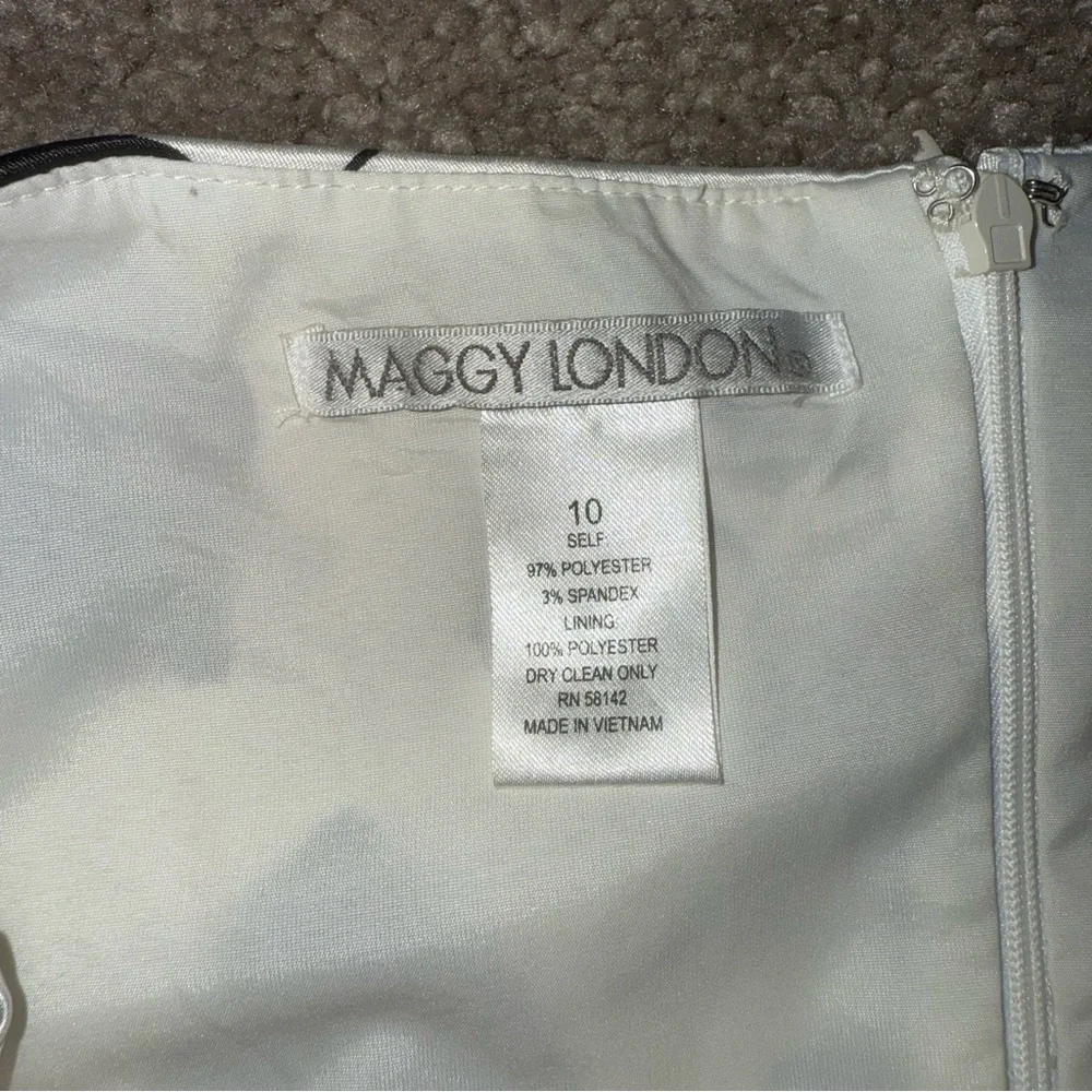 Maggy London One Shoulder Black and White Dress - Picture 4 of 6